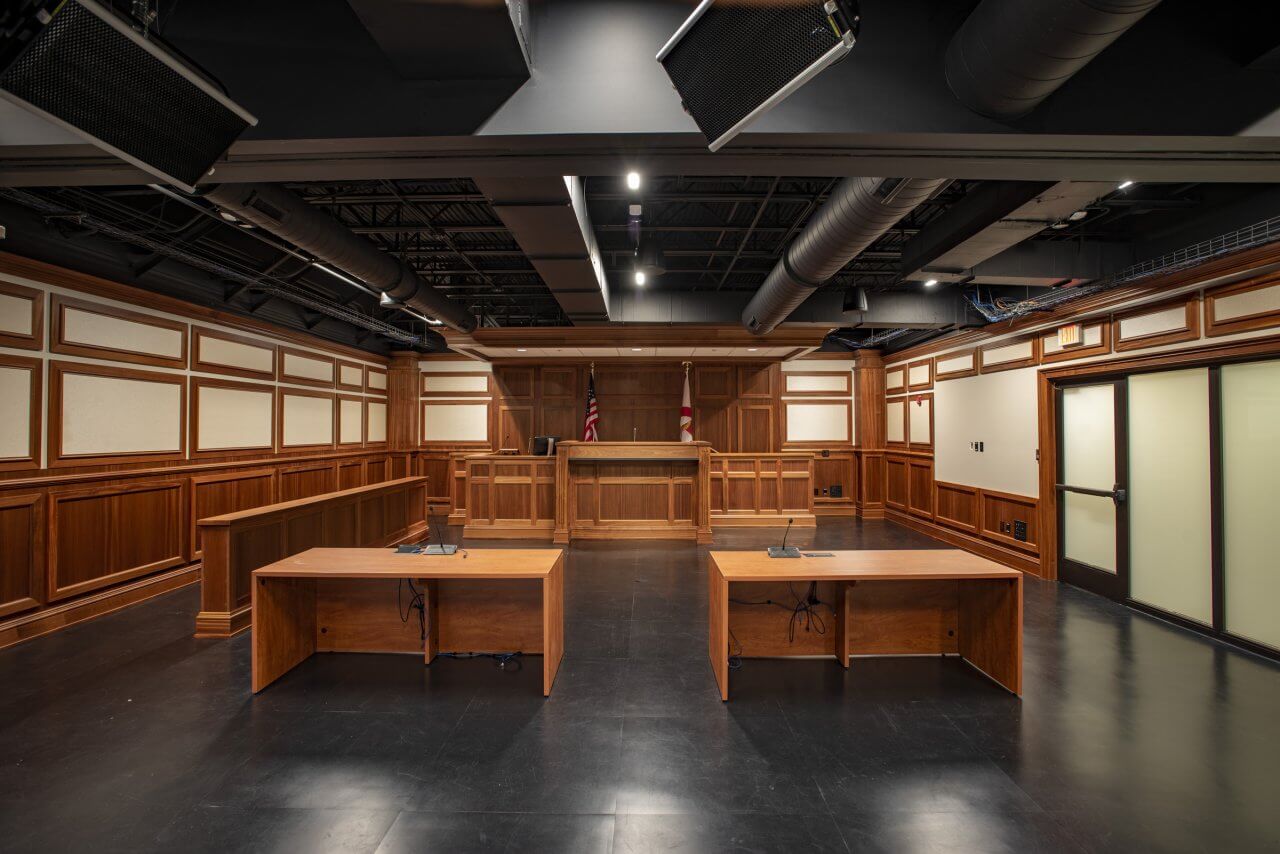 Levin Papantonio Rafferty Mock Courtroom | Caldwell Architects